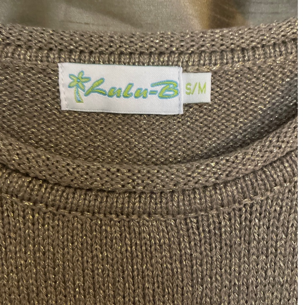 Lulu B women gold metallic sweater S/M - Picture 7 of 9